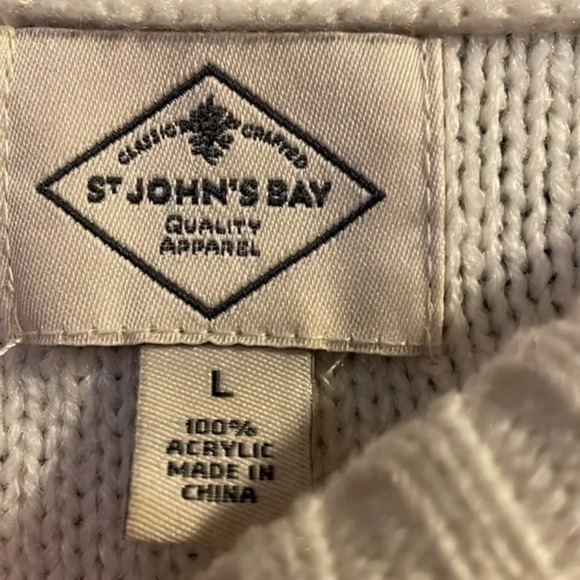 St. John's Bay Cream Sweater Size Large (L) - Picture 6 of 6
